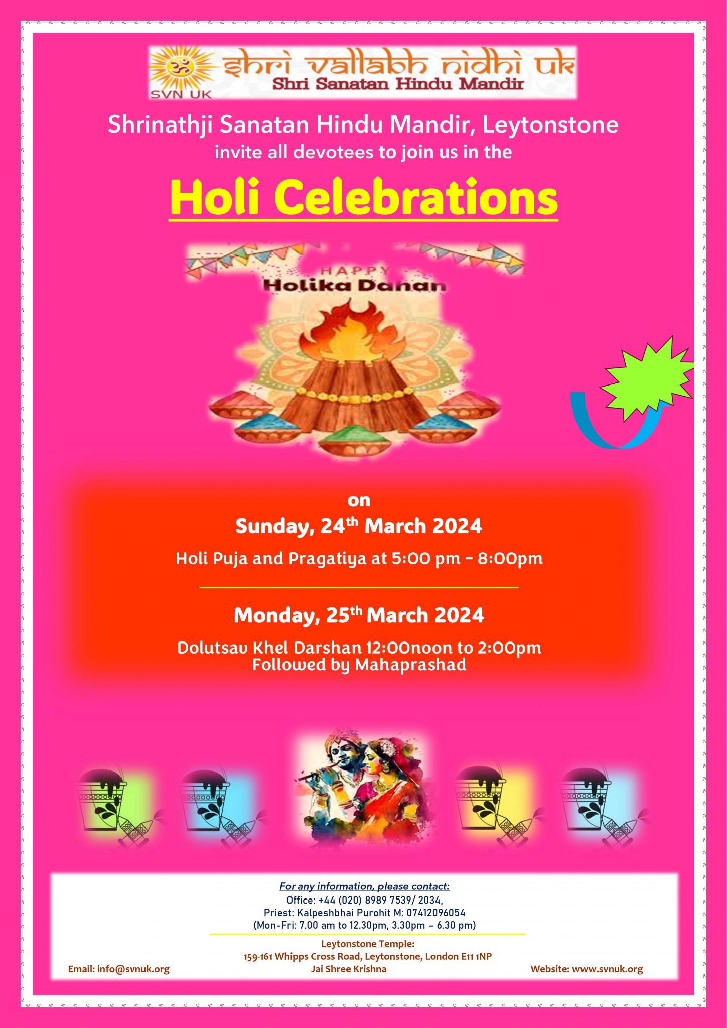 Holi Festival Leytonstone Temple